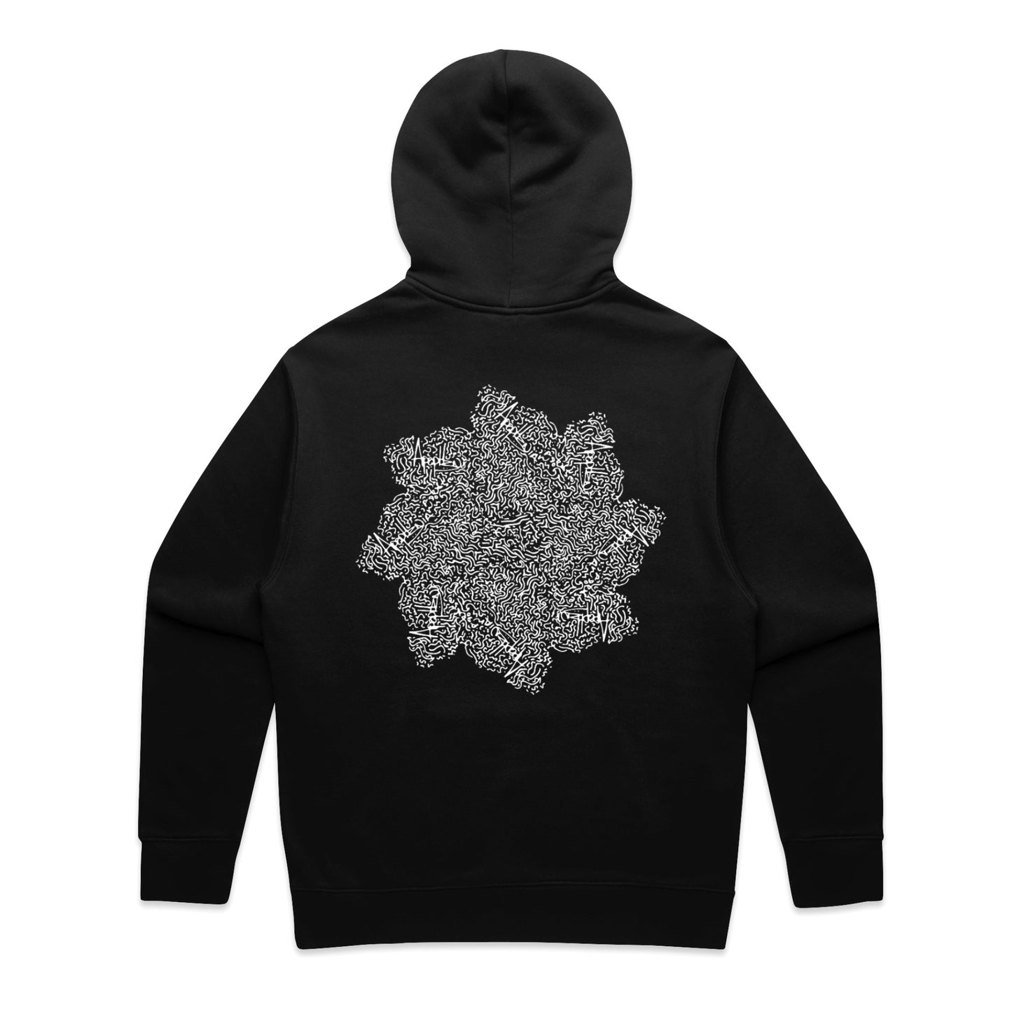 BLACK PATTERNED UP HOODIE