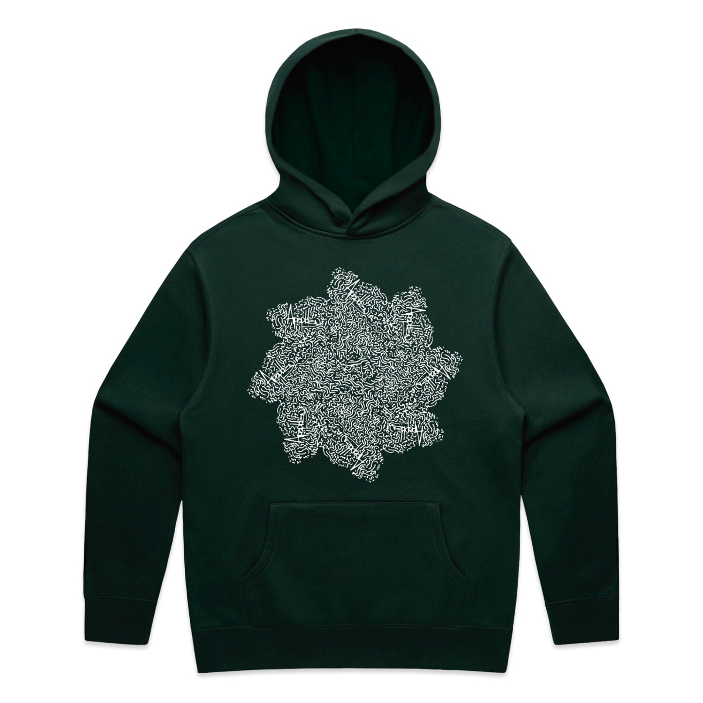 GREEN PATTERNED HOODIE