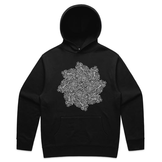 BLACK PATTERNED HOODIE